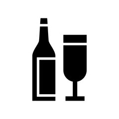 romantic champagne icon or logo isolated sign symbol vector illustration - high quality black style vector icons
