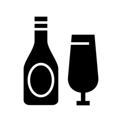 romantic champagne icon or logo isolated sign symbol vector illustration - high quality black style vector icons

