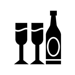 romantic champagne icon or logo isolated sign symbol vector illustration - high quality black style vector icons

