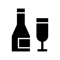 romantic champagne icon or logo isolated sign symbol vector illustration - high quality black style vector icons

