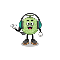 Mascot Illustration of melon fruit as a customer services