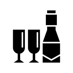 romantic champagne icon or logo isolated sign symbol vector illustration - high quality black style vector icons
