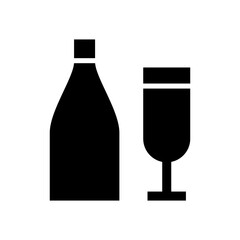 romantic champagne icon or logo isolated sign symbol vector illustration - high quality black style vector icons
