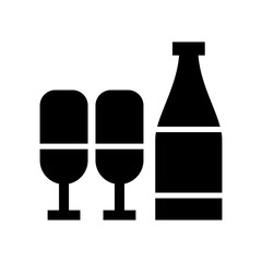 romantic champagne icon or logo isolated sign symbol vector illustration - high quality black style vector icons
