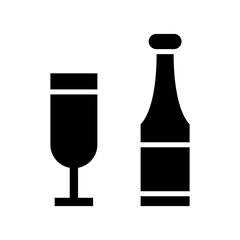 romantic champagne icon or logo isolated sign symbol vector illustration - high quality black style vector icons
