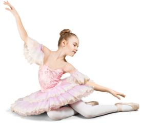 Little ballerina girl in a pink tutu