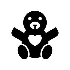 teddy bear icon or logo isolated sign symbol vector illustration - high quality black style vector icons
