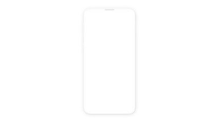 White isolated cell phone mockup with front view for responsive applications and websites.