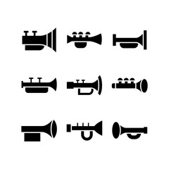 trumpet icon or logo isolated sign symbol vector illustration - high quality black style vector icons