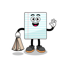 Cartoon of paper shopping
