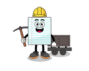 Mascot Illustration of paper miner