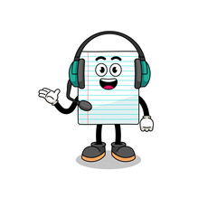 Mascot Illustration of paper as a customer services