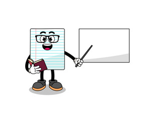 Mascot cartoon of paper teacher