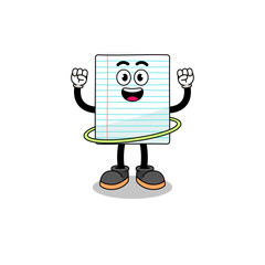 Character Illustration of paper playing hula hoop