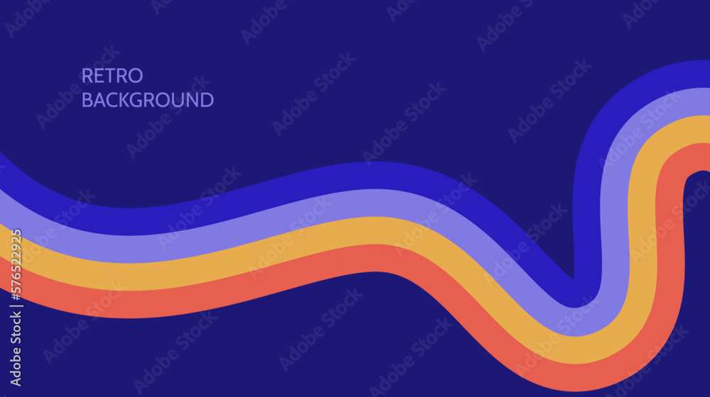 Poster retro abstract linear background. colourful wavy lines wallpaper. vintage curved stripes and lines b