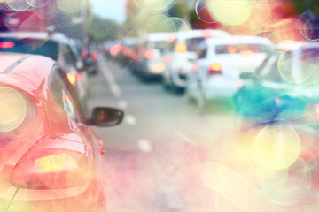 cars on the road in the city view traffic urban background
