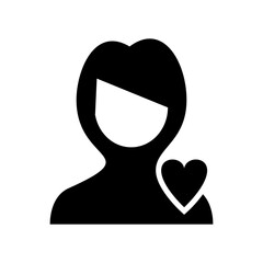 woman in love icon or logo isolated sign symbol vector illustration - high quality black style vector icons
