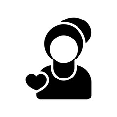 woman in love icon or logo isolated sign symbol vector illustration - high quality black style vector icons
