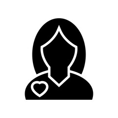 woman in love icon or logo isolated sign symbol vector illustration - high quality black style vector icons
