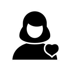 woman in love icon or logo isolated sign symbol vector illustration - high quality black style vector icons
