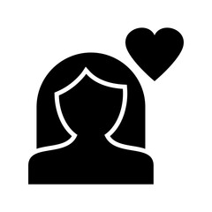 woman in love icon or logo isolated sign symbol vector illustration - high quality black style vector icons
