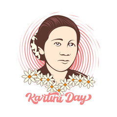 Kartini day culture indonesia vector illustration