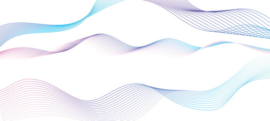 Abstract colorful vector background, blue color wave line isolated on transparent white background for design brochure, website, flyer.	