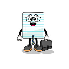 paper mascot as a businessman