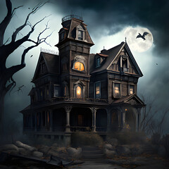 Haunted house, realistic