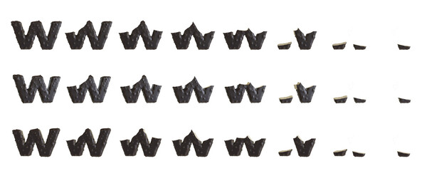 Milk Chocolate with Almonds and Vanilla Ice Cream Bars w-shaped, 3D rendering