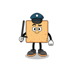 Cartoon Illustration of square cracker police