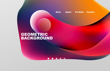 Abstract liquid background for your landing page design. Web page for website or mobile app wallpaper