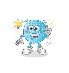 blue moon got an idea cartoon. mascot vector