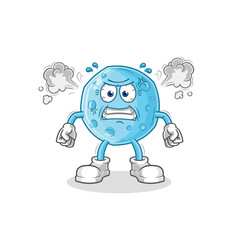 blue moon very angry mascot. cartoon vector