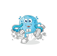 blue moon runner character. cartoon mascot vector