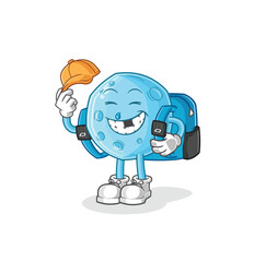 blue moon goes to school vector. cartoon character