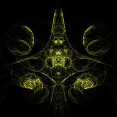 Abstract illustration with geometric pattern on a black background.