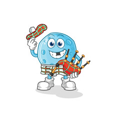 blue moon scottish with bagpipes vector. cartoon character