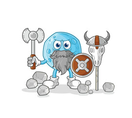 blue moon viking with an ax illustration. character vector