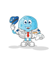 blue moon pilot mascot. cartoon vector