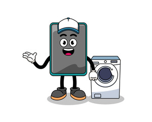 smartphone illustration as a laundry man
