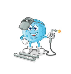 blue moon welder mascot. cartoon vector