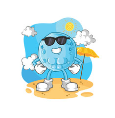 blue moon sunbathing in summer. character vector