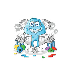blue moon mad scientist illustration. character vector