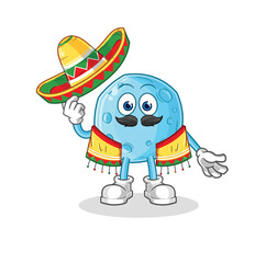 blue moon Mexican culture and flag. cartoon mascot vector