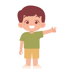 Little kid with pointing finger