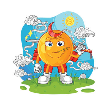 recommend clip art: throat lozenges samurai cartoon. cartoon mascot vector