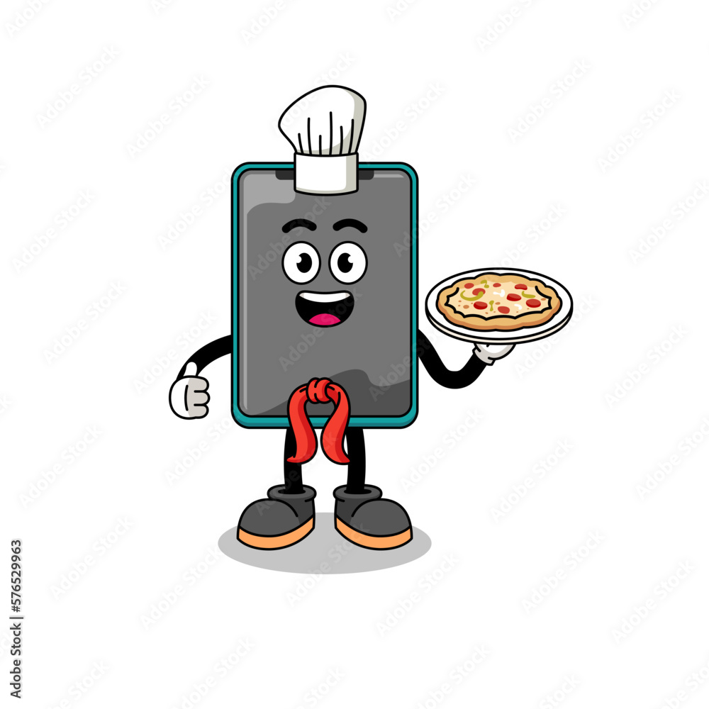 Canvas Prints illustration of smartphone as an italian chef