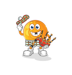 Obraz premium throat lozenges scottish with bagpipes vector. cartoon character