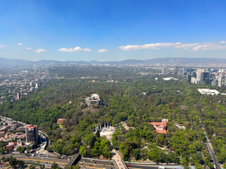 Vista aérea del Bosque de Chapultepec
